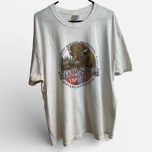 Vintage Yellowstone National Park Bison Tee Men’s XL Jerzees Heavyweight Cotton